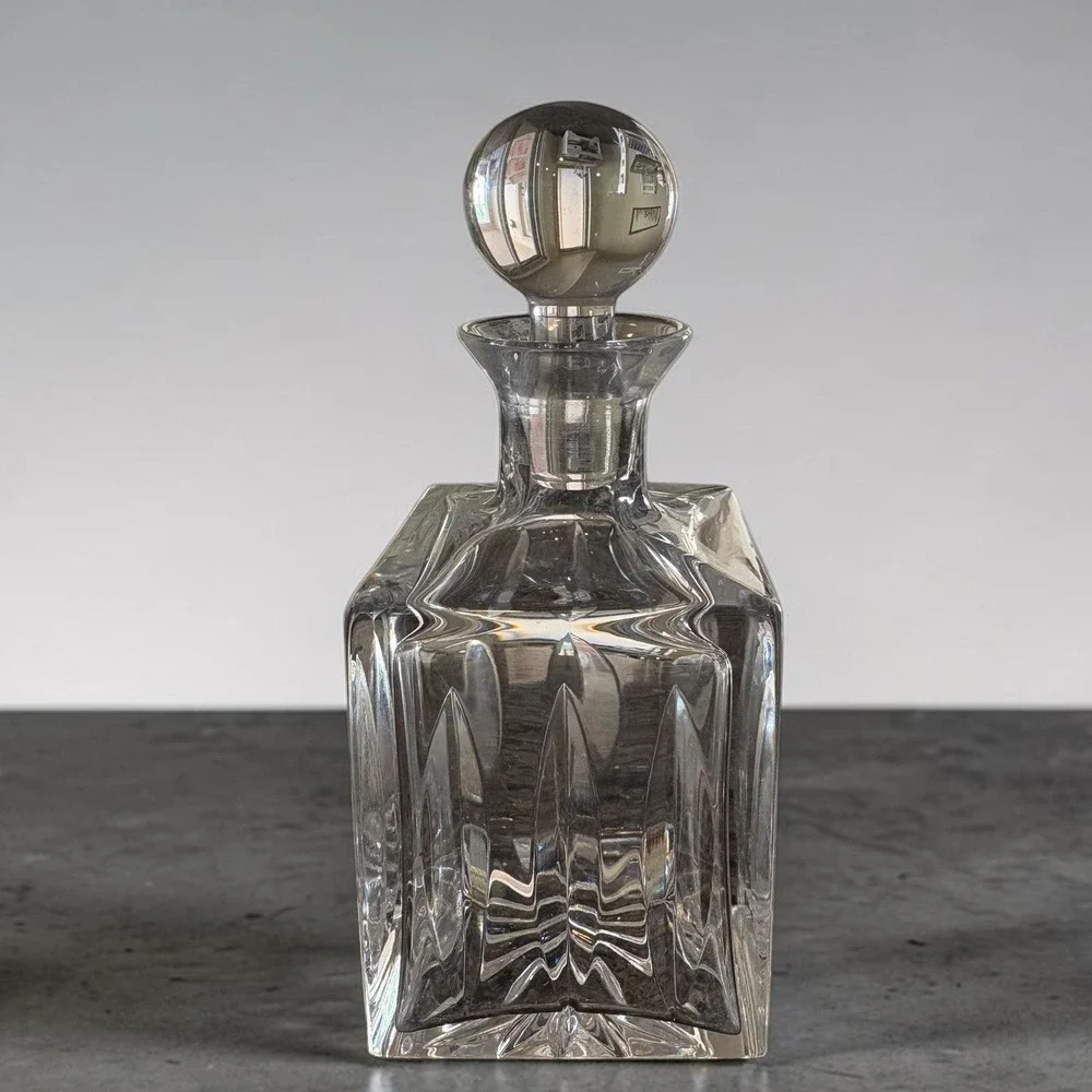 Atlantis Crystal Square Whiskey Decanter with Ball Stopper Made in Portugal 6